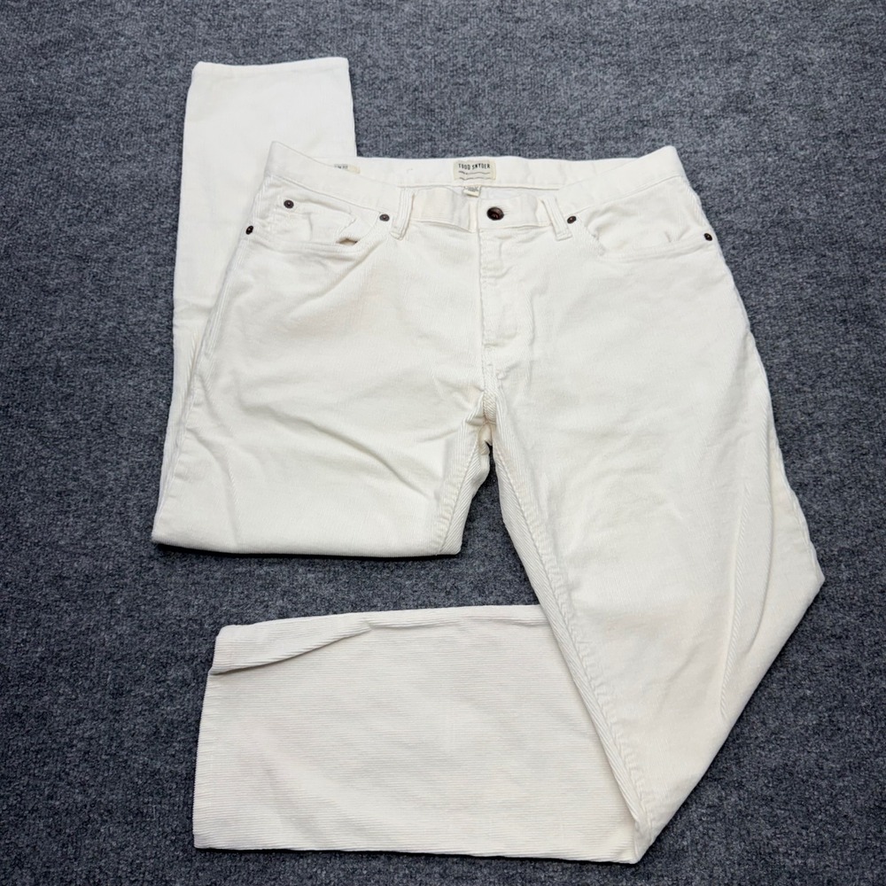 Todd Snyder Slim Fit Stretch Corduroy Pants Mens 33x32 Cream Italian Fabric